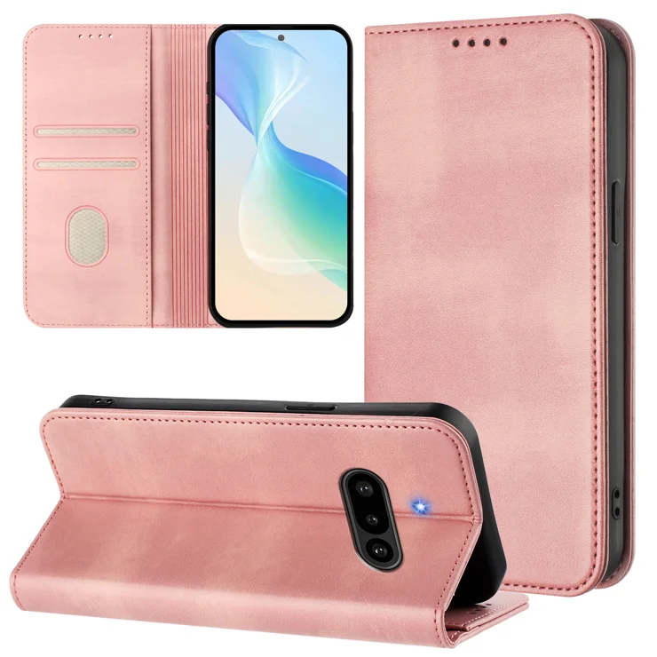 For Nothing Phone (3a) Wallet Cases Retro Texture RFID Blocking Leather Phone Cover - Pink