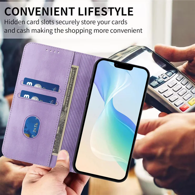 For Nothing Phone (3a) Wallet Cases Retro Texture RFID Blocking Leather Phone Cover - Light Purple