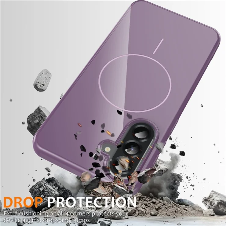 Bulk Purchasing For Samsung Galaxy A15 5G / 4G Magnetic Case Compatible with MagSafe TPU Phone Back Cover with Lanyard - Purple
