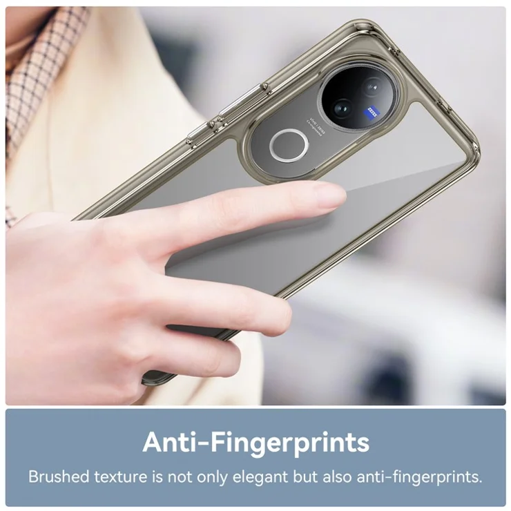 For vivo V50 5G Case TPU + Acrylic Protective Clear Phone Cover - Transparent Grey