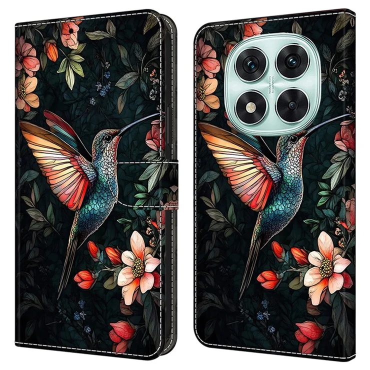 For Xiaomi Redmi Note 14 Pro 4G Leather Case Pattern Printing Wallet Stand Flip Phone Cover - Green Magpie