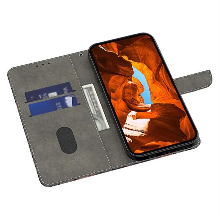 For Xiaomi Redmi Note 14 Pro 4G Leather Case Pattern Printing Wallet Stand Flip Phone Cover - Green Feathers