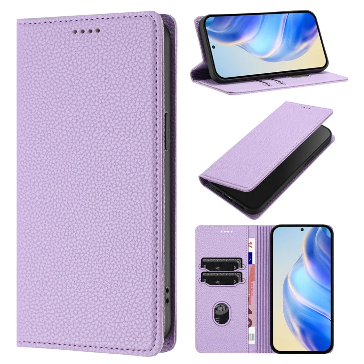 For Xiaomi Poco F7 Pro 5G / Xiaomi Redmi K80 5G / Xiaomi Redmi K80 Pro 5G / Xiaomi Poco F7 Ultra 5G Wallet Case RFID Blocking Litchi Texture Leather Mobile Cover - Light Purple