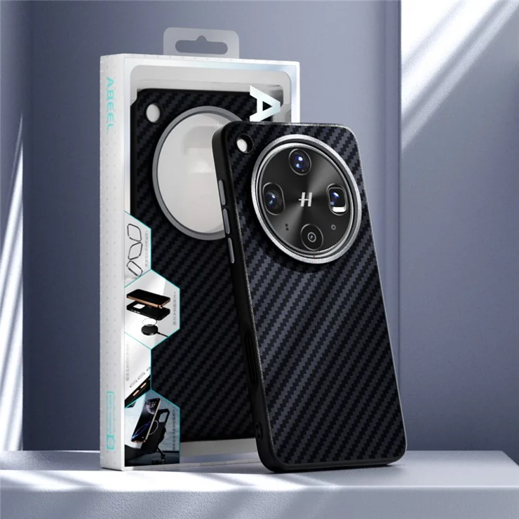 ABEEL For Oppo Find X8s+ 5G Case Compatible with MagSafe Carbon Fiber Texture Back Cover - Black / Silver