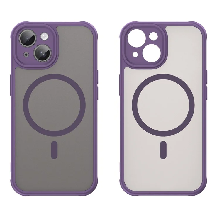 Bulk Purchasing For iPhone 15 Plus / 14 Plus Case Compatible with MagSafe Anti Drop PC + TPU Phone Cover - Purple