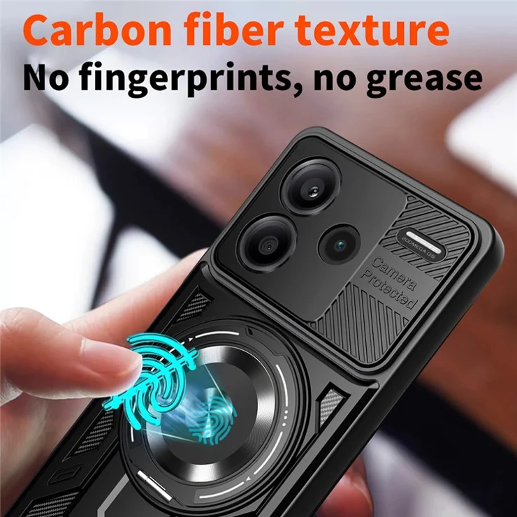 For Xiaomi Redmi Note 13 Pro+ 5G Magnetic Case Rotating Kickstand TPU + PC Phone Cover - Red