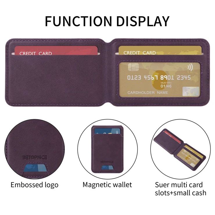 For Samsung Galaxy A16 5G Magnetic Case BETOPNICE RFID Blocking Leather Phone Back Cover with Detachable Card Bag - Purple