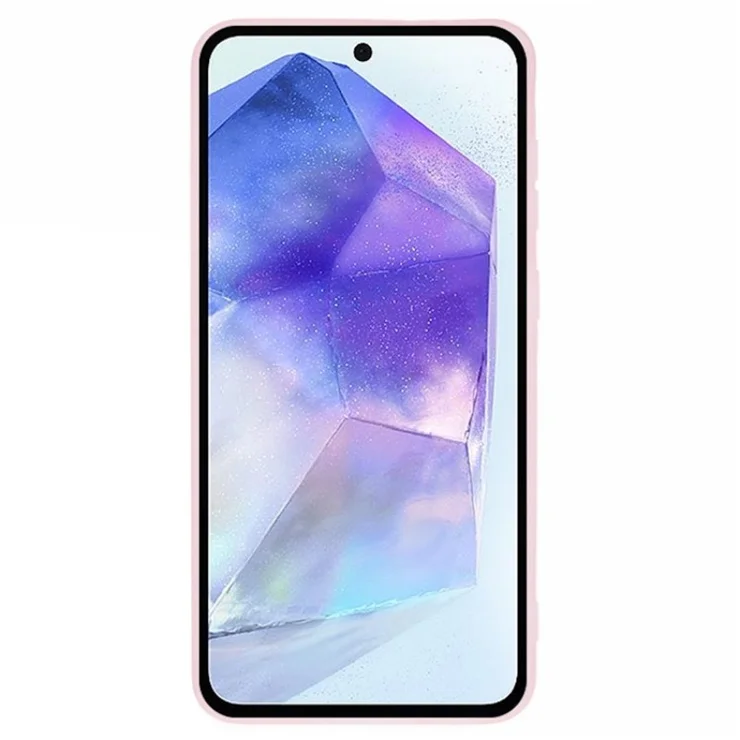 For Samsung Galaxy A36 5G TPU Case WANLONFENG DKSM Series Electroplated Frame Back Cover with Tempered Glass - Pink