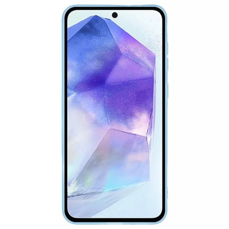 For Samsung Galaxy A36 5G TPU Case WANLONFENG DKSM Series Electroplated Frame Back Cover with Tempered Glass - Blue