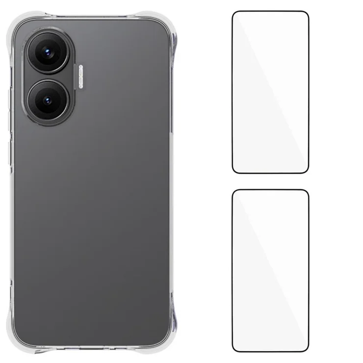 Custodia 3in1 Per Xiaomi Redmi Note 14 4G - Cover Con 2 Vetri Temperati Trasparente Antiurto - Foto 6
