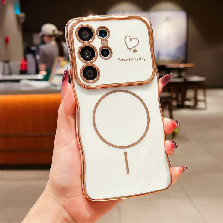 For Samsung Galaxy S25 Ultra Magnetic Case Electroplating Wave