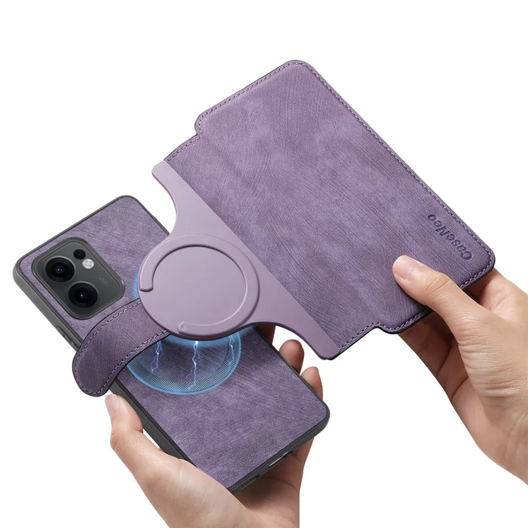 Oppo A5 Pro Funda Para OPPO A80 5G - Silicona Transparente Con Correa Morada (TPU, Anti-Pérdida) Funda Oppo A80 5g