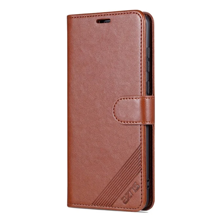 AZNS Flip Wallet Case for Huawei Mate 50 Pro 4G, Full Protection PU Leather Magnetic Closure Anti-scratch Phone Cover with Viewing Stand - Brown