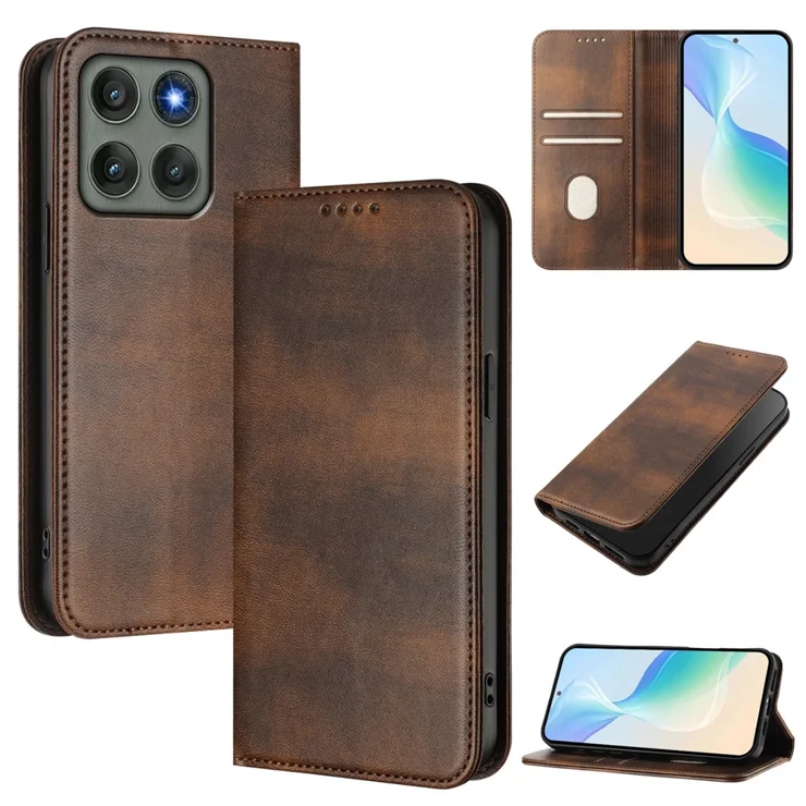 Per Motorola Moto G86 Potere Abeel Colore Block Magnetic, Rfid Pelle