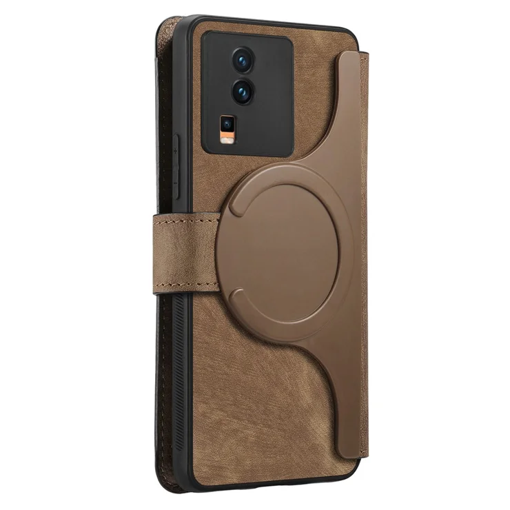 Custodia Portafoglio In Pelle PU Per Vivo IQOO Neo – Marrone, Con Chiusura Magnetica, Slot Carte E Funzione Stand - 3