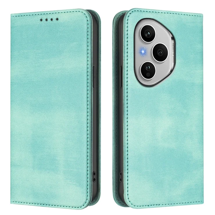 For Honor 400 Pro 5G (Global) Wallet Cases Retro Texture RFID Blocking Leather Phone Cover - Int Green - View #4