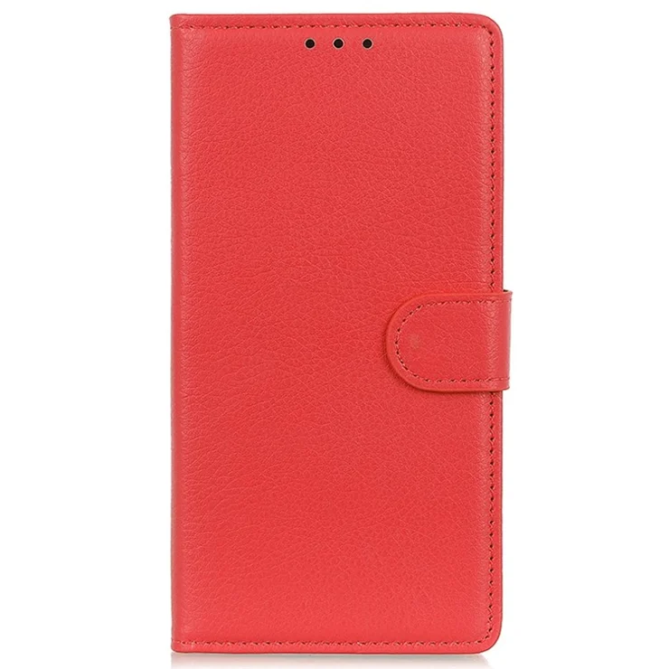 Shockproof Phone Case For Samsung Galaxy S23 Ultra, Litchi Texture Wallet Stand Scratch-resistant PU Leather Phone Cover - Red