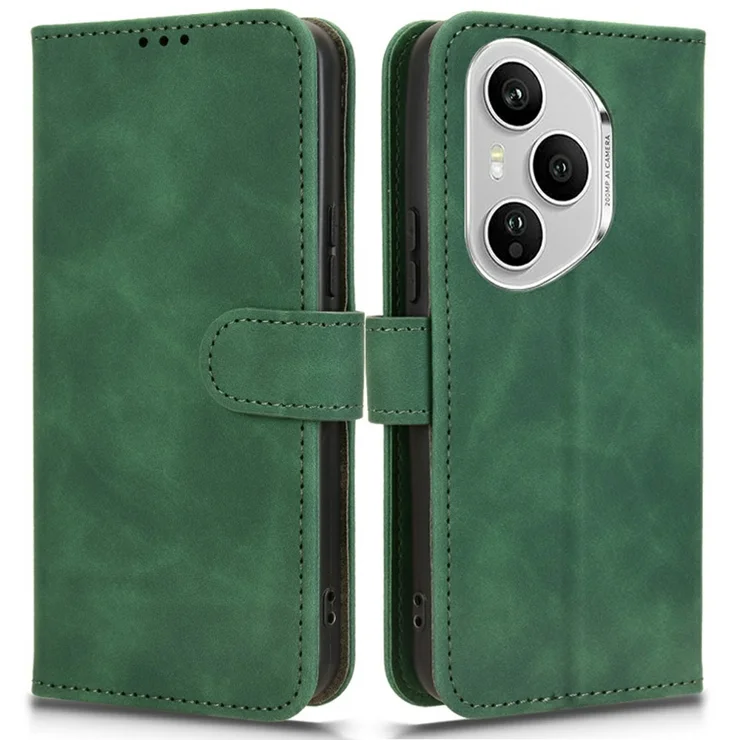 For Honor 400 Pro 5G (Global) Wallet Cases Retro Texture RFID Blocking Leather Phone Cover - Int Green - View #6