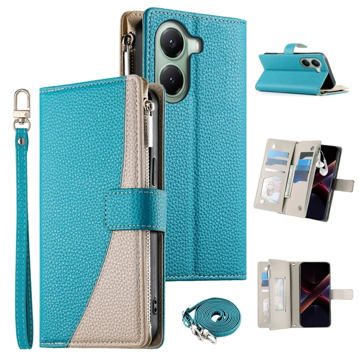KQXG Cover per Xiaomi Poco X7 Pro 5G - Custodia Libro Magnetica in Pelle Sintetica con Portafoglio, Calamita e Interno in Silicone Morbido, Flip Antiurto -Nero