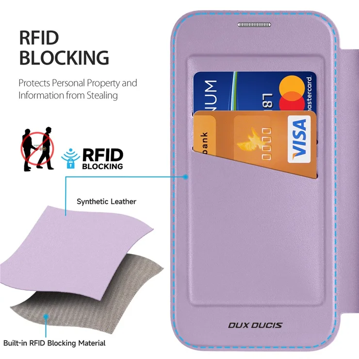Wallet Case For IPhone 17 Pro Max - Magnetic Detachable Flip Cover, RFID Blocking, 3 Card Slots, PU Leather | Purple