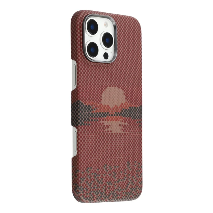 For iPhone 16 Magnetic Case Large Camera Cutout Aramid Fiber Phone Cover with Metal Lens Frame - Sun For iPhone 16 Magnetic Case Large Camera Cutout Aramid Fiber Phone Cover with Metal Lens Frame - Sun
