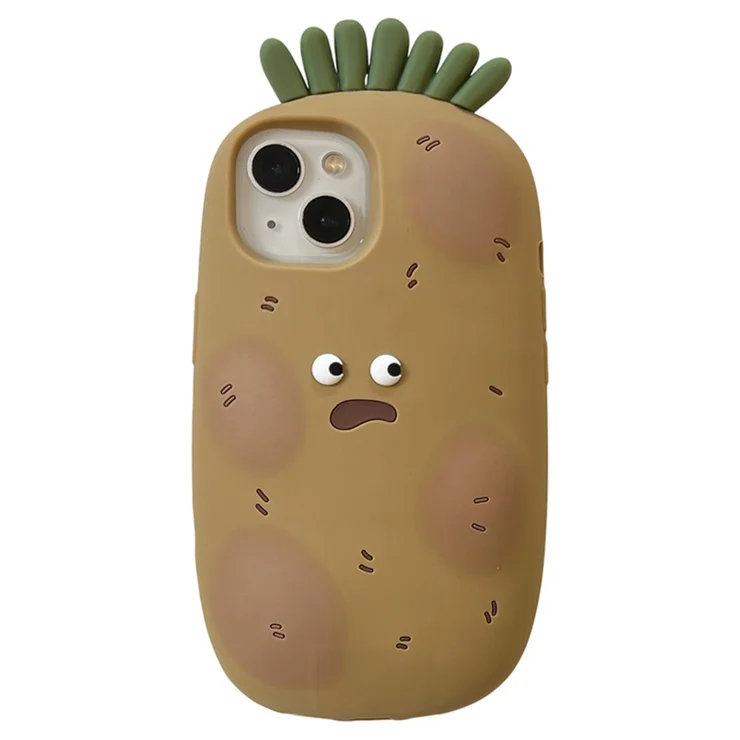 For iPhone 15 Silicone Case Cute Funny Potato Design Shockproof Phone Back Cover For iPhone 15 Silicone Case Cute Funny Potato Design Shockproof Phone Back Cover