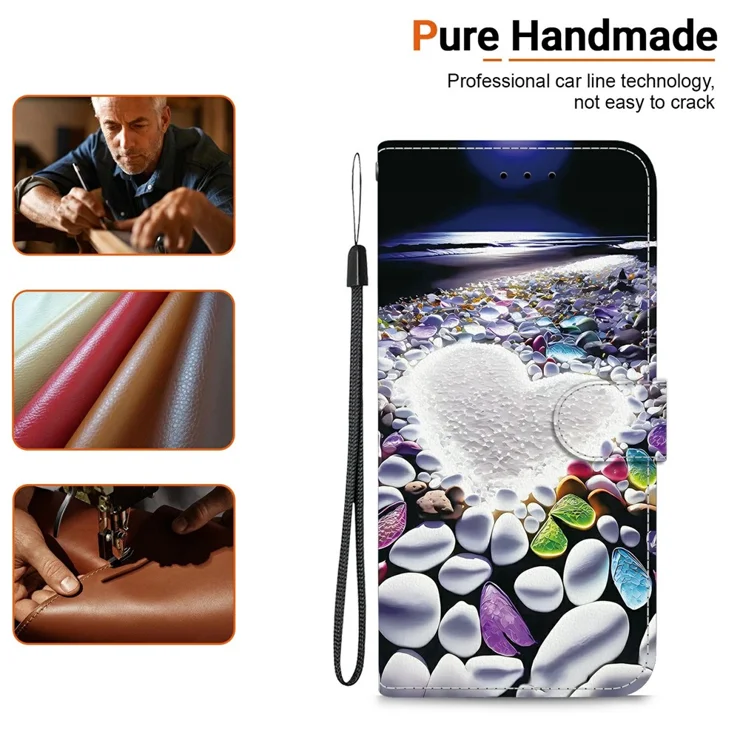 Honor 400 5G Handyhülle – Leder Flip Case Mit Ständer & Kartenfach, Motiv ‚Liebe Pfirsich‘