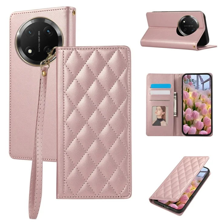 Honor Magic7 Lite 5G Leather Wallet Case - Flip Stand Cover With RFID Block & Card Pockets