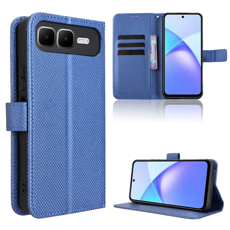 For Infinix Smart 10 Plus Leather Wallet Case with Strap Diamond