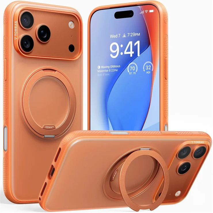 TORRAS iPhone 17 Pro スタンドケース オレンジ Torras - Ostand Pro Case for iPhone 17 Pro オレンジ TORRAS｜トラス