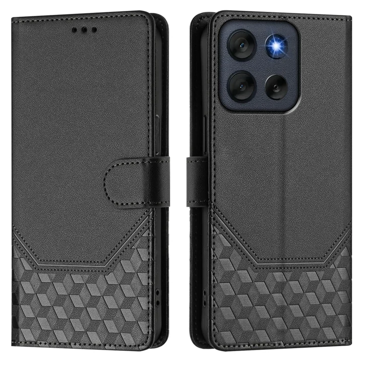 XYX Wallet Case For Motorola Moto G Power 2021 With Card Holder, RFID Blocking, Leather Flip Folio, Cat Pattern, Shockproof, Kickstand, Crossbody Wrist Strap Lanyard, Black