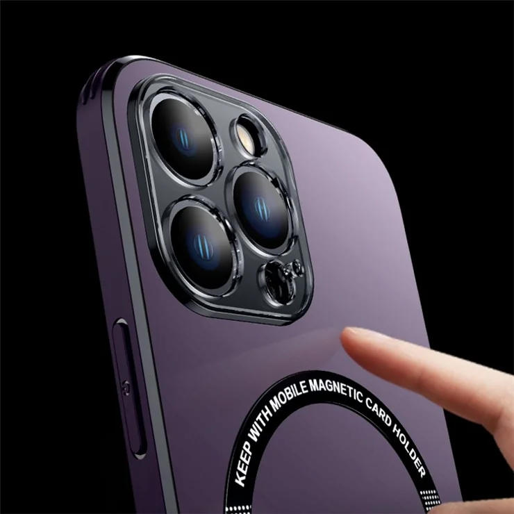 Phone Case for iPhone 13 Pro 6.1 inch, Kickstand Anti-Drop Aluminum Alloy+TPU+PC Phone Protector Compatible with MagSafe - Purple