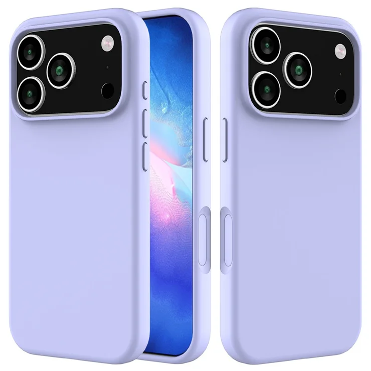For iPhone 17 Pro Case Drop Proof Liquid Silicone Soft Lining Back Phone Cover - Purple For iPhone 17 Pro Case Drop Proof Liquid Silicone Soft Lining Back Phone Cover - Purple