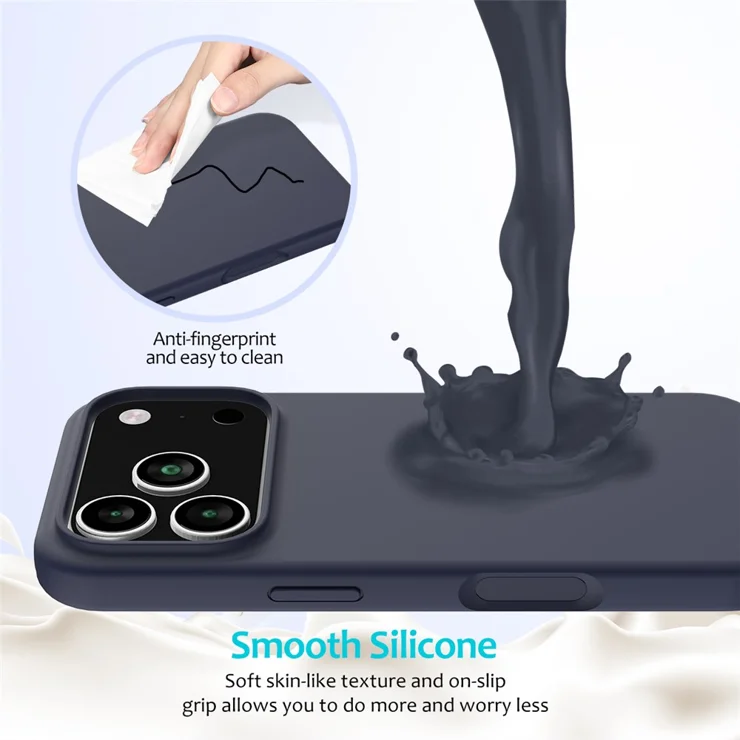 For iPhone 17 Pro Case Drop Proof Liquid Silicone Soft Lining Back