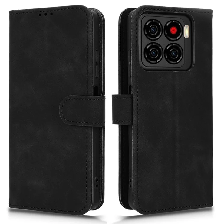 For ZTE Blade A56 Leather Case Skin Feel Anti Drop Wallet Flip