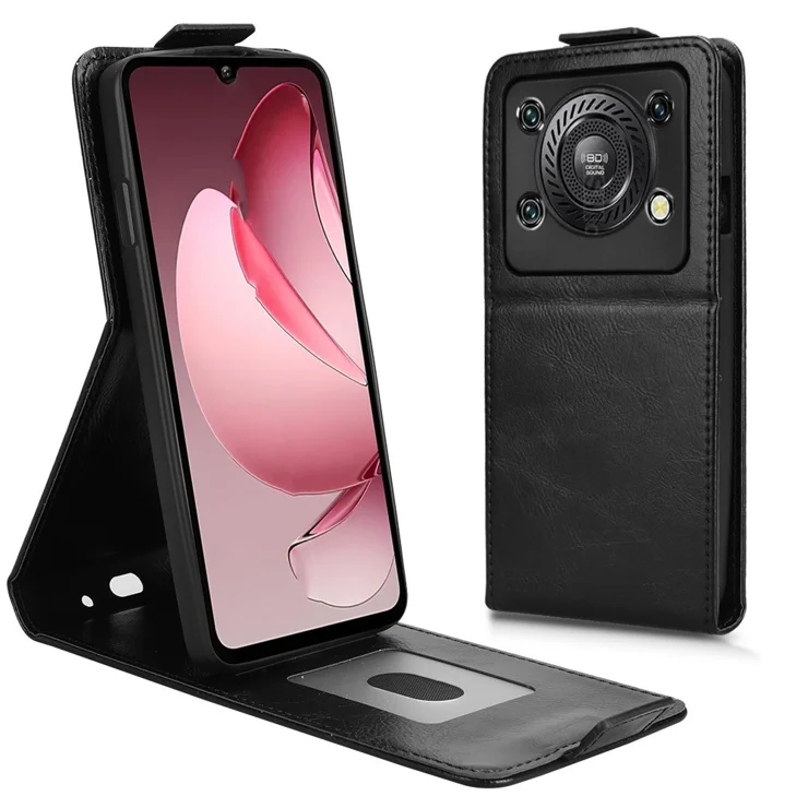 JNERBUYI Custodia Flip per Oukitel C62/Oukitel C62 PRO, Cover in PU Pelle con Portafoglio Magnetico, Custodia a Libro Mmagnetica con Supporto. Nero