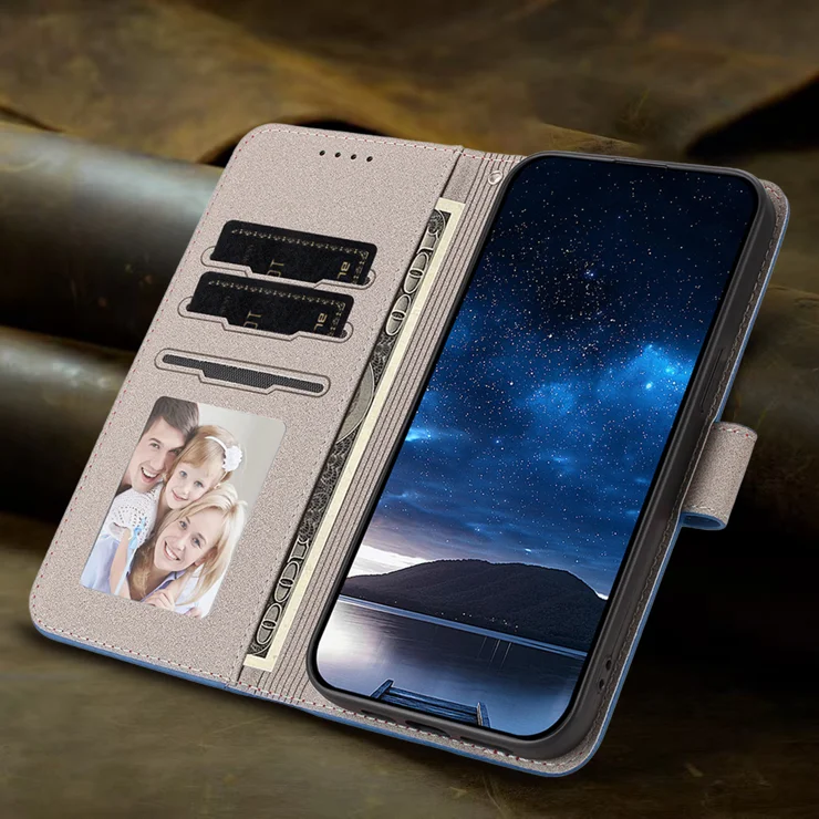 For iPhone 17 Leather Case Solid Color Phone Cover with Wallet