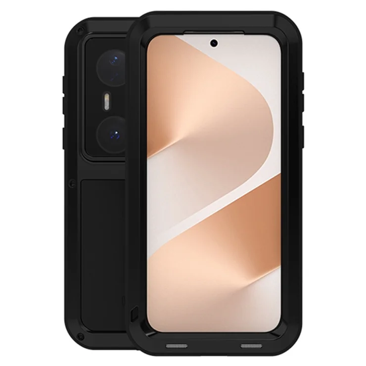 LOVE MEI For Huawei Pura 80 Pro / 80 Pro+ Case Metal + Silicone Anti-Drop  Phone Cover (without Tempered Glass) - Black