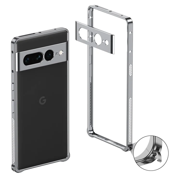 Custodia Paraurti Google Pixel 7 Pro 5G con Cornice Metallica