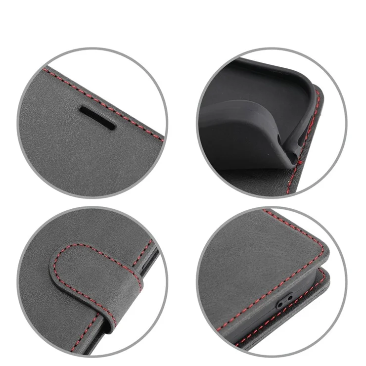 Anti-drop Phone Cover For Samsung Galaxy S23 Ultra, Splicing Flip Leather Case Wallet Stand with Magnetic Closing Clasp - Black