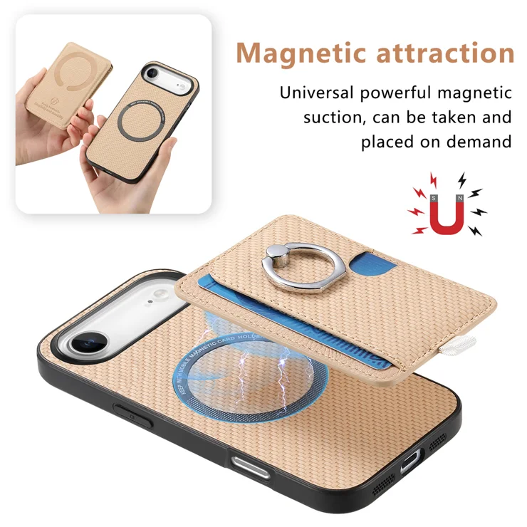 Wholesale For iPhone 17 Air Case Ring Kickstand Leather Back Cover