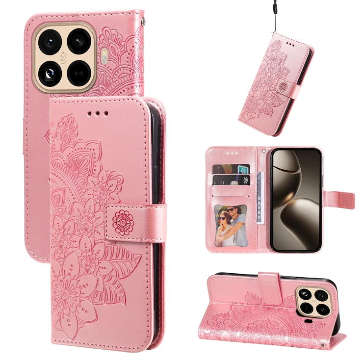 YUEQIAN Coque Pour Xiaomi 15T Pro 5G, Série Florale élégante Étui Rabat