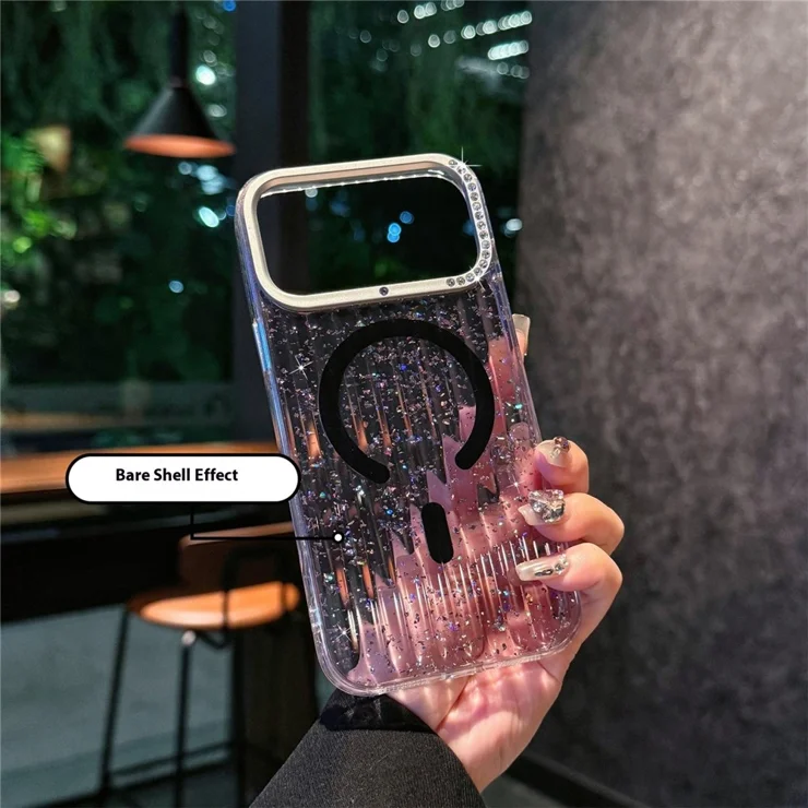 For iPhone 17 Pro Max Magnetic Case IMD Glitter Glacier Texture