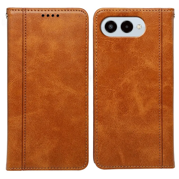 For T-Mobile REVVL 8 Case Hidden Magnetic Closure Calf Texture Leather Phone Cover - Yellow For T-Mobile REVVL 8 Case Hidden Magnetic Closure Calf Texture Leather Phone Cover - Yellow