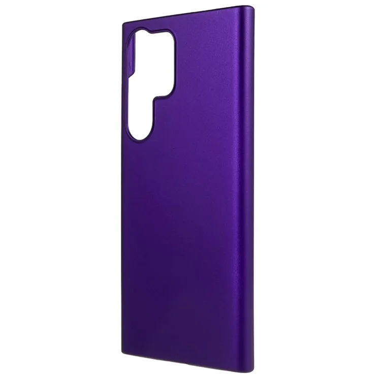 For Samsung Galaxy S23 Ultra Hard Plastic Rubberized Glossy Phone Back Case Drop Resistant Cellphone Cover - Purple