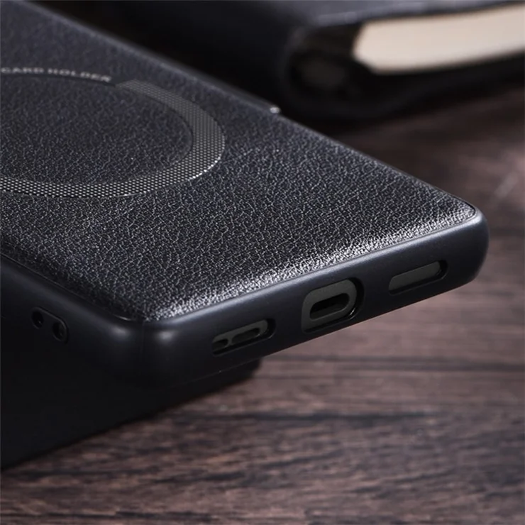 For Google Pixel 7 Pro 5G PU Leather Coated TPU+PC Case Magnetic Phone Protective Back Cover Compatible with MagSafe Charger - Green