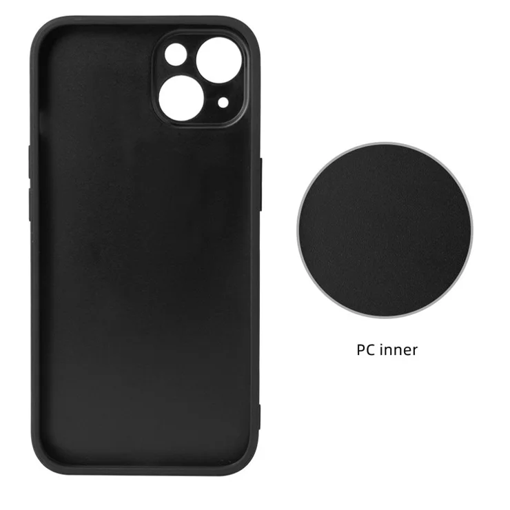 For iPhone 14 PU Leather Coated PC+TPU Hybrid Shockproof Case Finger Holder Car Mount Kickstand Protective Phone Cover - Snake Texture