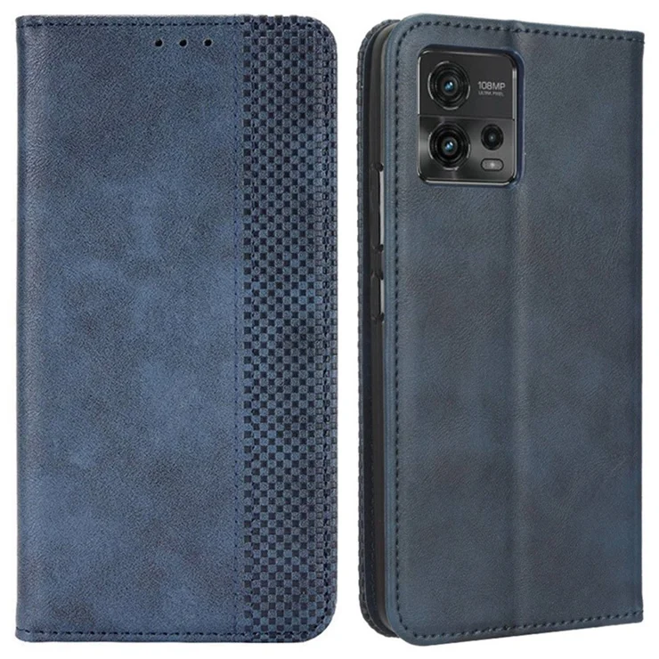 Cover Portafoglio In Pelle PU Per Motorola Moto G72 4G – Con Cerniera, Slot Carte E Cinturino, Colore Ciano - 3