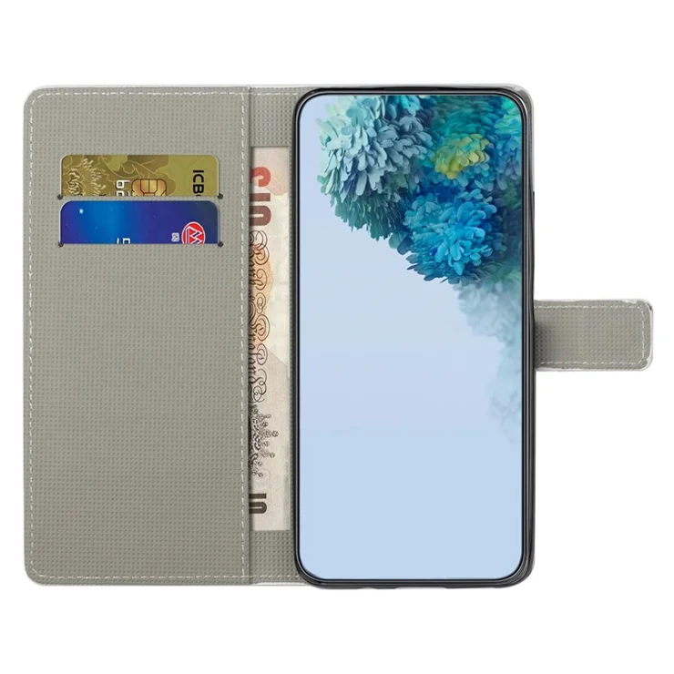 For Samsung Galaxy S23+ Full Protection Phone Case Pattern Printing PU Leather Folio Flip Wallet Cover with Stand - Lotus