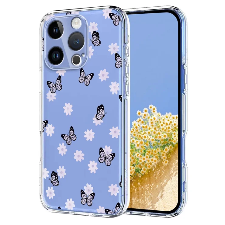 Aowner Custodia Per IPhone 16 Pro Max Con Margherite Colorate – Bordo Onde, Protezione Fotocamera Con Supporto, Leggera E Riciclata